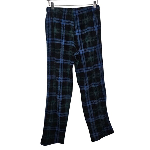 Men's Fleece Plaid Pajama Bottoms | Size M | Blue, Black, Green - Picture 4 of 16